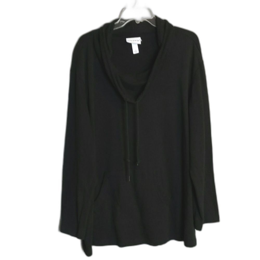 Pure Energy Black Cowl Neck Sweatshirt Women's 3X